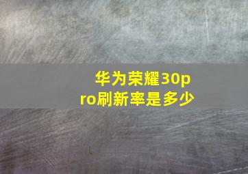 华为荣耀30pro刷新率是多少