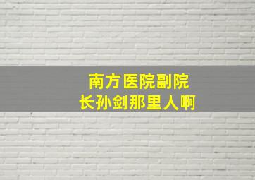 南方医院副院长孙剑那里人啊