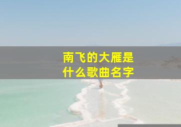 南飞的大雁是什么歌曲名字