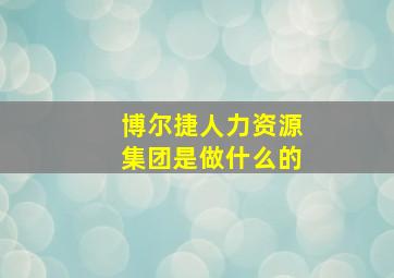 博尔捷人力资源集团是做什么的