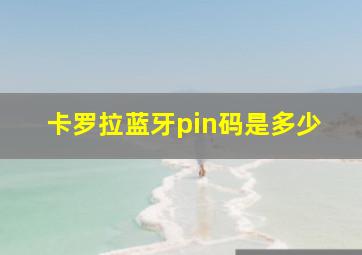 卡罗拉蓝牙pin码是多少