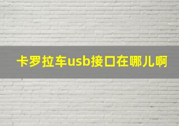 卡罗拉车usb接口在哪儿啊