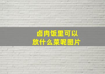 卤肉饭里可以放什么菜呢图片