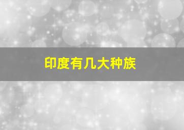 印度有几大种族