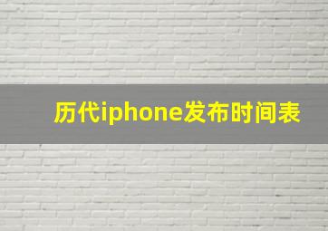 历代iphone发布时间表