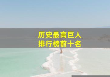 历史最高巨人排行榜前十名