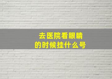 去医院看眼睛的时候挂什么号