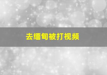 去缅甸被打视频