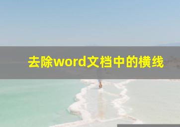 去除word文档中的横线