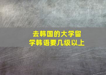 去韩国的大学留学韩语要几级以上