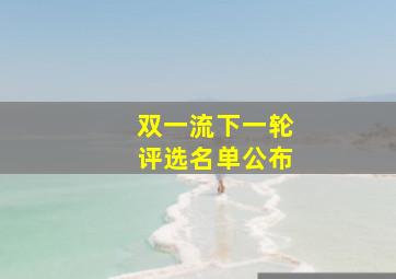 双一流下一轮评选名单公布