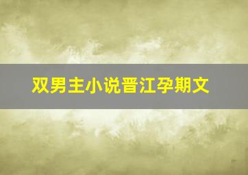 双男主小说晋江孕期文