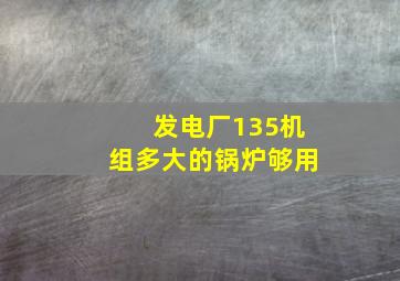 发电厂135机组多大的锅炉够用