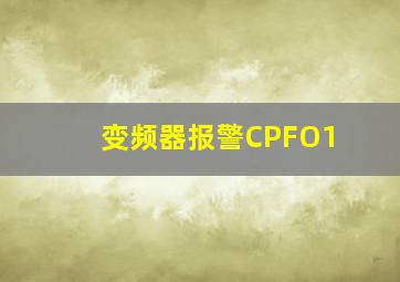 变频器报警CPFO1