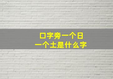 口字旁一个日一个土是什么字