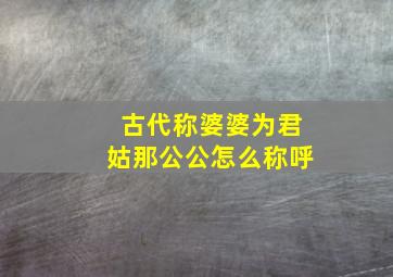 古代称婆婆为君姑那公公怎么称呼