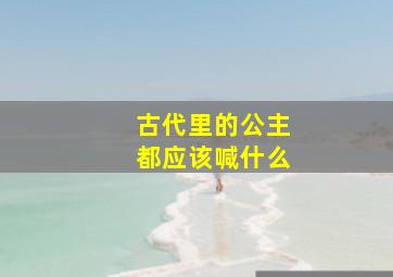 古代里的公主都应该喊什么