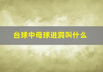 台球中母球进洞叫什么