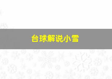 台球解说小雪