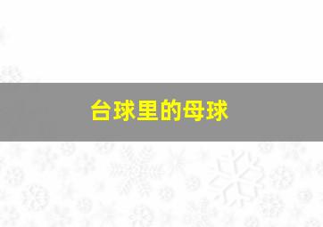 台球里的母球