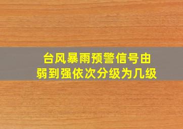 台风暴雨预警信号由弱到强依次分级为几级