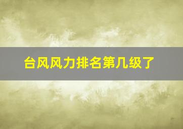 台风风力排名第几级了