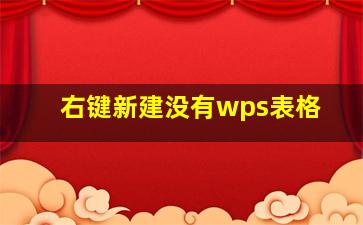 右键新建没有wps表格