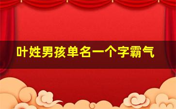 叶姓男孩单名一个字霸气