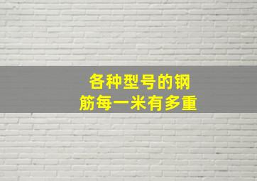 各种型号的钢筋每一米有多重