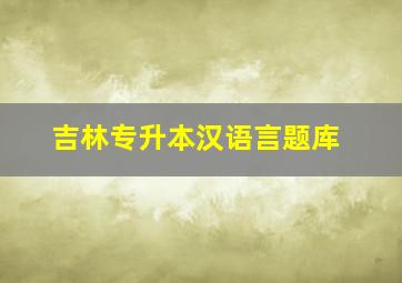 吉林专升本汉语言题库