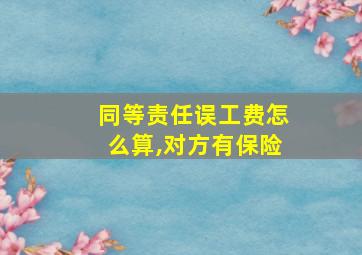 同等责任误工费怎么算,对方有保险