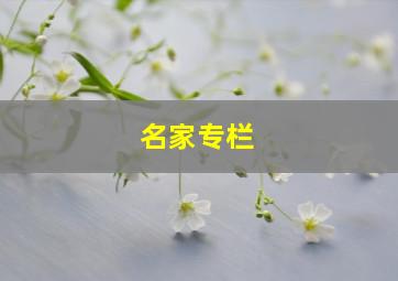 名家专栏