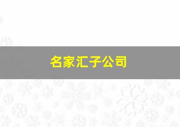 名家汇子公司