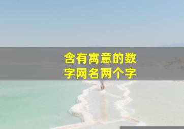 含有寓意的数字网名两个字