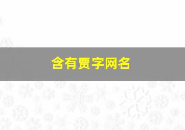 含有贾字网名