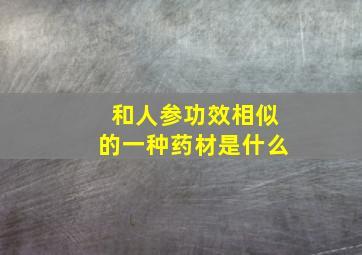 和人参功效相似的一种药材是什么