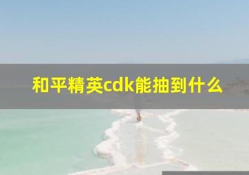 和平精英cdk能抽到什么