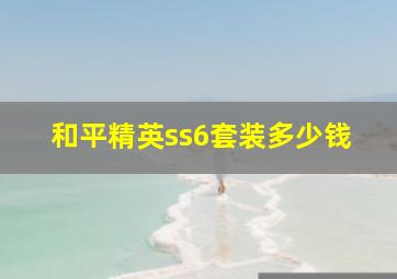 和平精英ss6套装多少钱