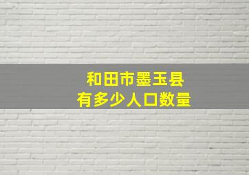 和田市墨玉县有多少人口数量