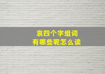 哀四个字组词有哪些呢怎么读