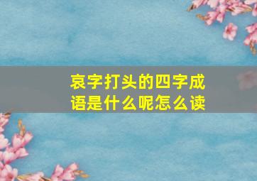 哀字打头的四字成语是什么呢怎么读