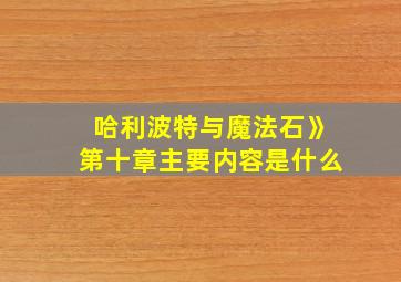 哈利波特与魔法石》第十章主要内容是什么