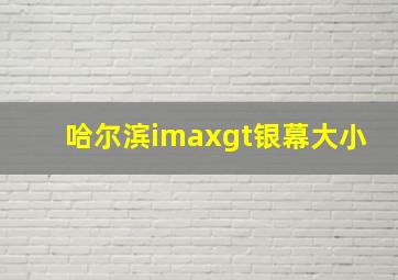 哈尔滨imaxgt银幕大小