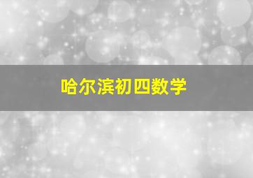 哈尔滨初四数学