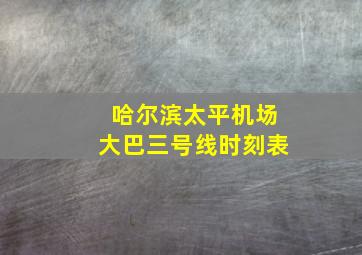 哈尔滨太平机场大巴三号线时刻表