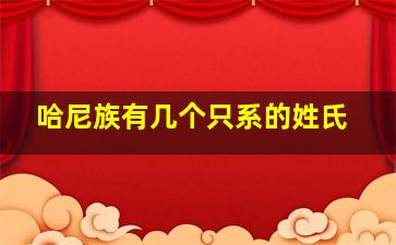 哈尼族有几个只系的姓氏