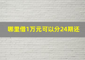 哪里借1万元可以分24期还