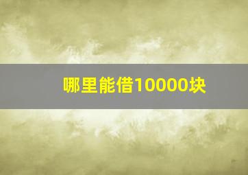 哪里能借10000块