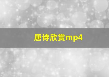 唐诗欣赏mp4