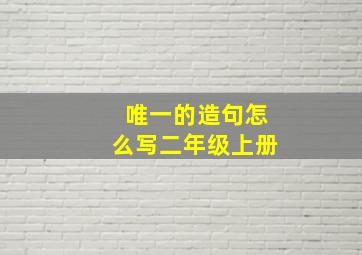 唯一的造句怎么写二年级上册